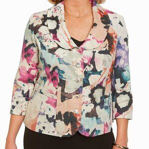 Maggie Boutique Crop Jacket - Size 6P - 3/4 Sleeve - Colorful - EUC